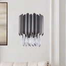 GobekUsa Modern Black K9 Crystal Teardrop Wall Lighting Fixture - 2 Lights - Bedroom Mount