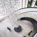 GobekUsa Crystal LED Chandelier: Modern Luxury Staircase Pendant Light for Hallway & Lobby