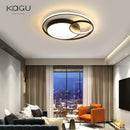 GobekUsa Black Modern LED Ceiling Lights, Dimmable Round Ring Light Fixtures for Living Room