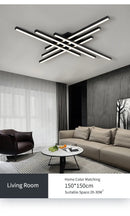 GobekUsa Modern Black LED Chandelier Lights for Bedroom and Living Room