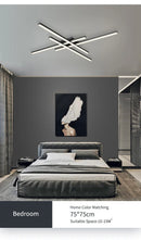 GobekUsa Modern Black LED Chandelier Lights for Bedroom and Living Room