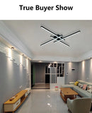 GobekUsa Modern Black LED Chandelier Lights for Bedroom and Living Room