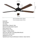 GobekUsa 76" LED Modern Indoor Ceiling Fan with Remote Control