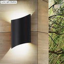 GobekUsa Modern LED Outdoor Wall Sconce with Geometric Metal Shade in Warm/White Light - Black Wall Light Fixture