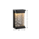 GobekUsa Modern Black LED Outdoor Wall Sconce with Rippled Glass in Rectangle Design