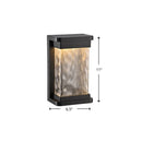 GobekUsa Modern Black LED Outdoor Wall Sconce with Rippled Glass in Rectangle Design