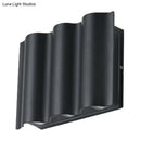 GobekUsa Modern Black LED Patio Sconce Lamp - 2/4/6-Light Flush Mount Wall Light with Wavy Metal Shade, Warm/White Light