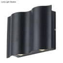 GobekUsa Modern Black LED Patio Sconce Lamp - 2/4/6-Light Flush Mount Wall Light with Wavy Metal Shade, Warm/White Light