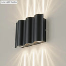 GobekUsa Modern Black LED Patio Sconce Lamp - 2/4/6-Light Flush Mount Wall Light with Wavy Metal Shade, Warm/White Light