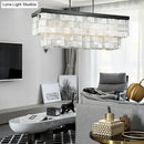 GobekUsa Modern LED Shell Black Island Light Fixture for Living Room