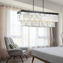 GobekUsa Modern LED Shell Black Island Light Fixture for Living Room