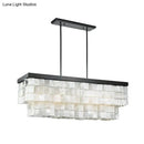 GobekUsa Modern LED Shell Black Island Light Fixture for Living Room