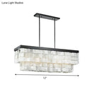 GobekUsa Modern LED Shell Black Island Light Fixture for Living Room