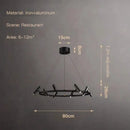 GobekUsa Black LED Spot Chandelier: Modern Minimalist Rotatable Hanging Lamp for Home Decor