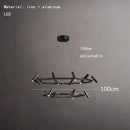 GobekUsa Black LED Spot Chandelier: Modern Minimalist Rotatable Hanging Lamp for Home Decor