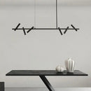 GobekUsa Black LED Spot Chandelier: Modern Minimalist Rotatable Hanging Lamp for Home Decor