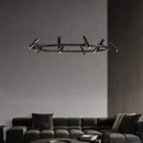 GobekUsa Black LED Spot Chandelier: Modern Minimalist Rotatable Hanging Lamp for Home Decor