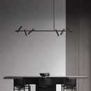 GobekUsa Black LED Spot Chandelier: Modern Minimalist Rotatable Hanging Lamp for Home Decor