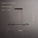 GobekUsa Black LED Spot Chandelier: Modern Minimalist Rotatable Hanging Lamp for Home Decor