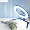 GobekUsa Modern Black LED USB Fill-in Flash Lamp with Metallic Shade