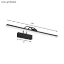 GobekUsa Minimalist Acrylic Vanity Lighting Fixture - 16"/20" Modern LED Wall Mount Light in Black for Bathroom with Warm/White Light