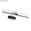 GobekUsa Minimalist Acrylic Vanity Lighting Fixture - 16"/20" Modern LED Wall Mount Light in Black for Bathroom with Warm/White Light