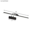 GobekUsa Minimalist Acrylic Vanity Lighting Fixture - 16"/20" Modern LED Wall Mount Light in Black for Bathroom with Warm/White Light