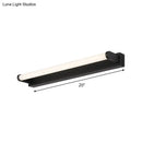 GobekUsa Minimalistic LED Vanity Sconce Bathroom Wall Light - Black, Tubular Acrylic Shade (16"/20"/24" L)