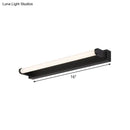 GobekUsa Minimalistic LED Vanity Sconce Bathroom Wall Light - Black, Tubular Acrylic Shade (16"/20"/24" L)