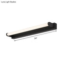 GobekUsa Minimalistic LED Vanity Sconce Bathroom Wall Light - Black, Tubular Acrylic Shade (16"/20"/24" L)