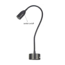 Modern black led wall lamp bedroom adjustable gooseneck reading light by Decorbites