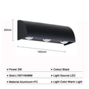 Modern black led wall lamp bedroom waterproof lighting fixture by Decorbites