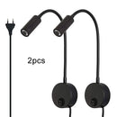 Modern black led wall lamp set 2pcs flexible bedroom reading light by Decorbites