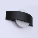 Modern black led wall lamp with frosted glass for bedroom by Decorbites
