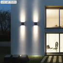 GobekUsa Modern Black LED Wall Light for Garden Scenery with Metal Shade
