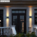 GobekUsa Modern Black LED Wall Light for Garden Scenery with Metal Shade