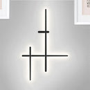 GobekUsa Modern LED Wall Light in Black for Living Room Décor - Crossed Lines Design