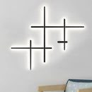 GobekUsa Modern LED Wall Light in Black for Living Room Décor - Crossed Lines Design