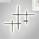 GobekUsa Modern LED Wall Light in Black for Living Room Décor - Crossed Lines Design