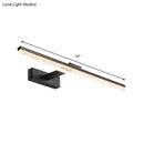 GobekUsa Modern Black LED Wall Light with Acrylic Shade - Streamlined Vanity Lighting in Warm/White Light