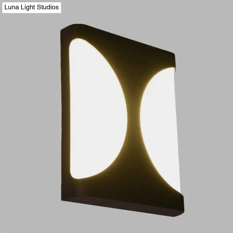 GobekUsa Modern LED Metallic Black Wall Sconce with Double Semicircle Pattern - Flush Mount, photo 3 of 5