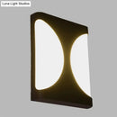 GobekUsa Modern LED Metallic Black Wall Sconce with Double Semicircle Pattern - Flush Mount