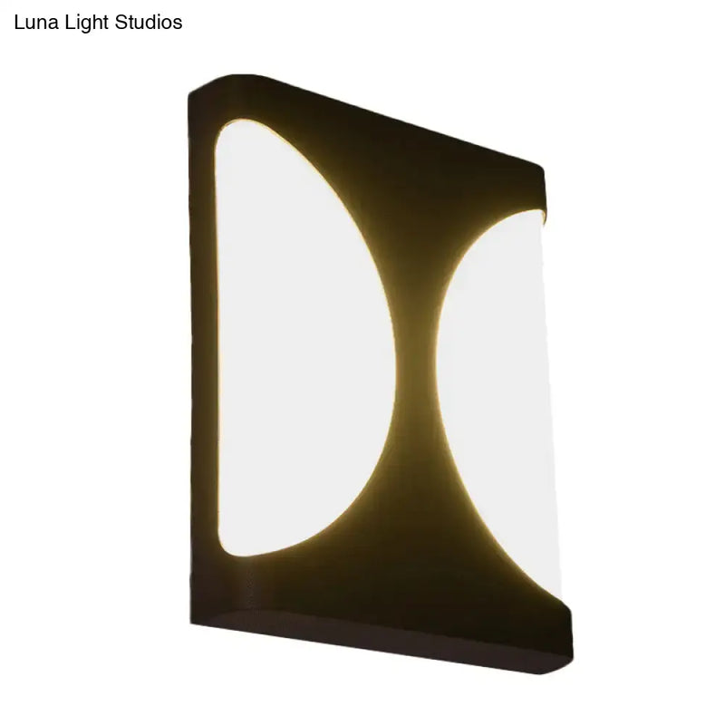 GobekUsa Modern LED Metallic Black Wall Sconce with Double Semicircle Pattern - Flush Mount, photo 4 of 5