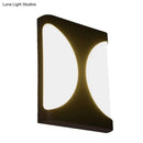 GobekUsa Modern LED Metallic Black Wall Sconce with Double Semicircle Pattern - Flush Mount