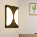 GobekUsa Modern LED Metallic Black Wall Sconce with Double Semicircle Pattern - Flush Mount