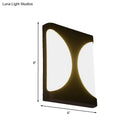 GobekUsa Modern LED Metallic Black Wall Sconce with Double Semicircle Pattern - Flush Mount