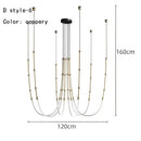GobekUsa Leda Black Line Chandelier: Stylish Luminaire for Dining & Living Room; Stairwell Lighting
