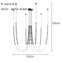 GobekUsa Leda Black Line Chandelier: Stylish Luminaire for Dining & Living Room; Stairwell Lighting