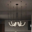 GobekUsa Leda Black Line Chandelier: Stylish Luminaire for Dining & Living Room; Stairwell Lighting