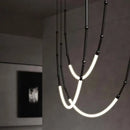 GobekUsa Leda Black Line Chandelier: Stylish Luminaire for Dining & Living Room; Stairwell Lighting
